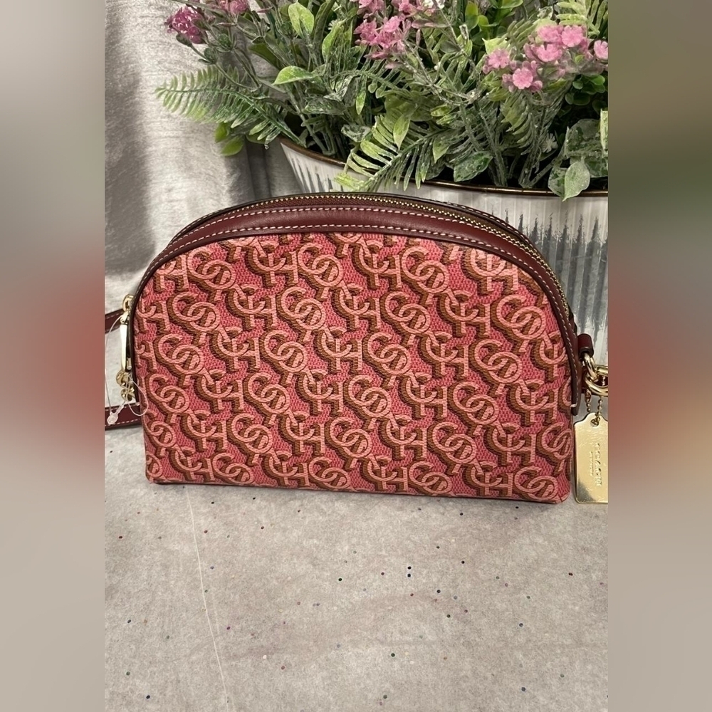 New COACH MADI Crossbody w Rouge Pink Canvas & Leather Monogram Print - Picture 4 of 4